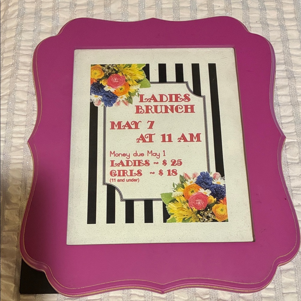 Hobby Lobby Pink Frame with Floral Accent